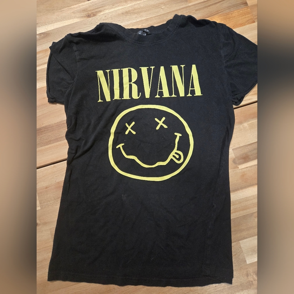 Black Nirvana Graphic Baby Doll Tee